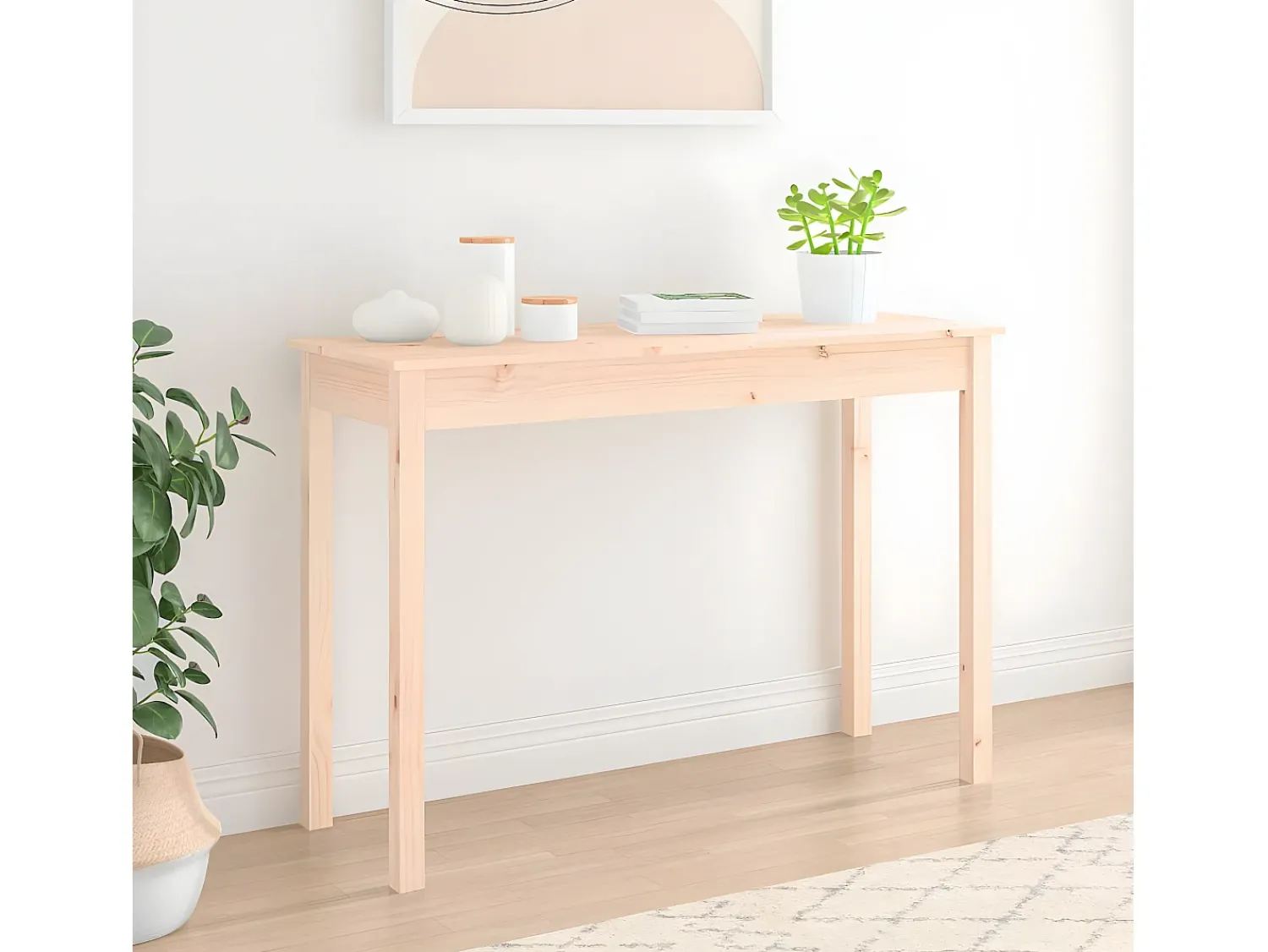 Outlet Mesa consola 110x40x75 cm madeira de pinho maciça PT398516 Castanho