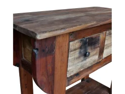 Mesa consola 80x35x80 cm madeira reciclada maciça PT179377^ Consola