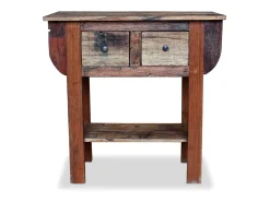 Mesa consola 80x35x80 cm madeira reciclada maciça PT179377^ Consola