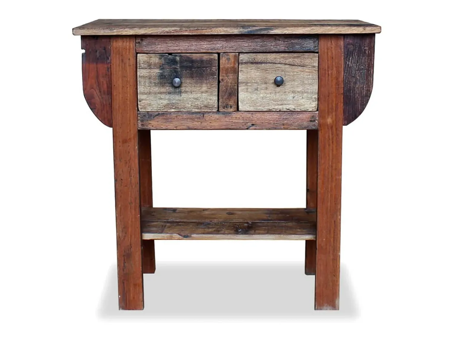 Mesa consola 80x35x80 cm madeira reciclada maciça PT179377^ Consola