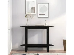 Consola* Mesa consola 110x40x80 cm madeira de pinho maciça PT309904 Preto