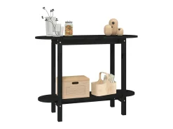 Consola* Mesa consola 110x40x80 cm madeira de pinho maciça PT309904 Preto