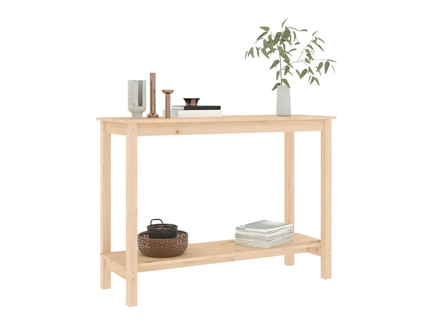 vidaxl Mesa consola 110x40x80 cm madeira de pinho maciço^ Consola