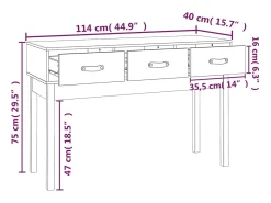 Outlet vidaxl Mesa consola 114x40x75 cm madeira de pinho maciço Natural claro