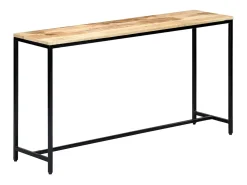 Consola|vidaxl Mesa consola 140x35x76 cm madeira de mangueira maciça áspera Natural claro