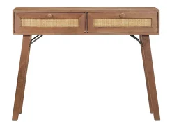 Consola|vidaxl Mesa consola 100x35x76 cm madeira de mangueira maciça Castanho