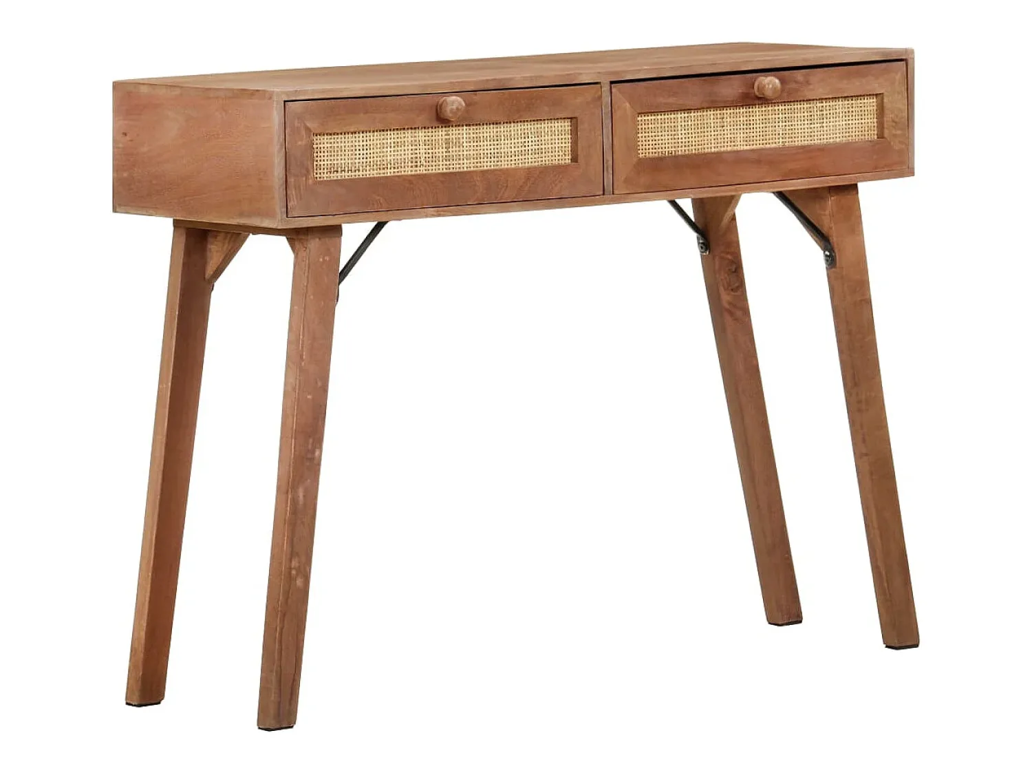 Consola|vidaxl Mesa consola 100x35x76 cm madeira de mangueira maciça Castanho