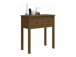 Consola|vidaxl Mesa consola 70x35x75 cm madeira de pinho maciça castanho mel Natural claro