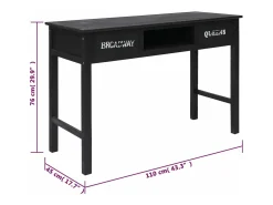 Consola*vidaxl Mesa consola 110x45x76 cm madeira Preto