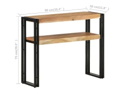 Consola| Mesa consola 90x30x75 cm madeira de acácia maciça PT209061 Castanho