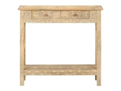Consola* Mesa consola 80x35x74 cm madeira de mangueira maciça PT366492 Castanho