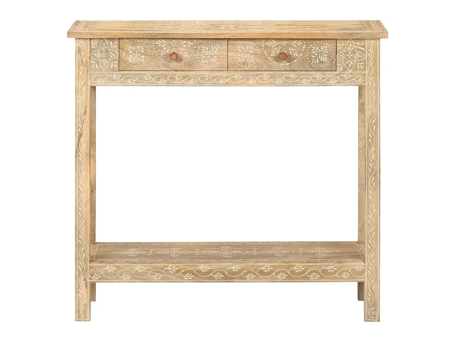 Consola* Mesa consola 80x35x74 cm madeira de mangueira maciça PT366492 Castanho