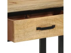 Outlet vidaxl Mesa consola 110x30x75 cm madeira de mangueira áspera maciça Natural claro