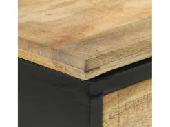 Outlet vidaxl Mesa consola 110x30x75 cm madeira de mangueira áspera maciça Natural claro