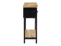 Outlet vidaxl Mesa consola 110x30x75 cm madeira de mangueira áspera maciça Natural claro