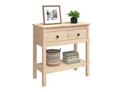 Consola| Mesa consola 75x35x75 cm madeira de pinho maciço PT246064 Castanho