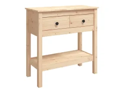 Consola| Mesa consola 75x35x75 cm madeira de pinho maciço PT246064 Castanho