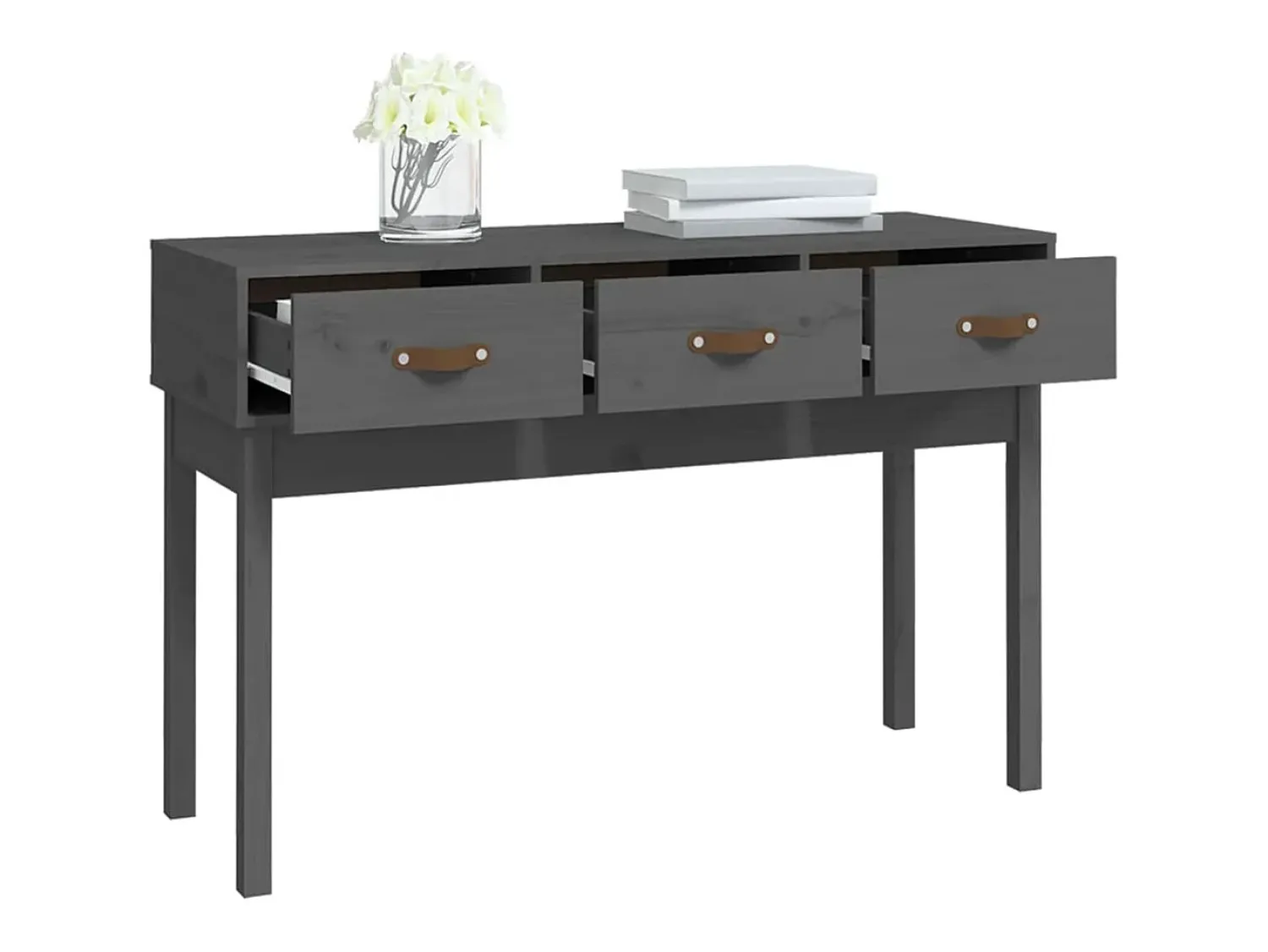 vidaxl Mesa consola 114x40x75 cm madeira de pinho maciça^ Consola