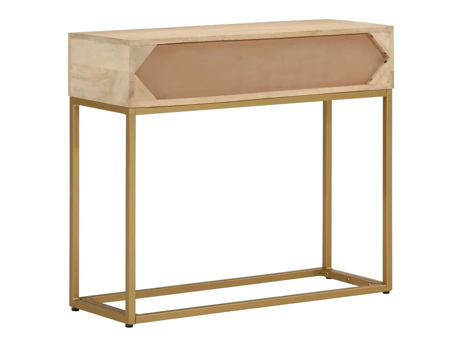 Best Mesa consola 90x30x76 cm madeira de mangueira maciça e ferro PT865466 Castanho