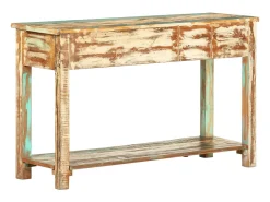 Sale vidaxl Mesa consola 120x40x75 cm madeira recuperada maciça Multicor