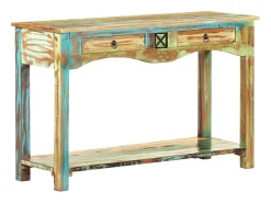Sale vidaxl Mesa consola 120x40x75 cm madeira recuperada maciça Multicor
