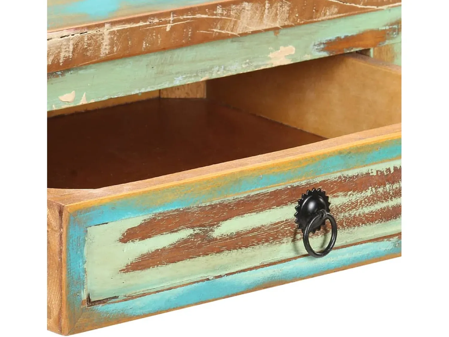 Sale vidaxl Mesa consola 120x40x75 cm madeira recuperada maciça Multicor