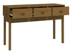 Mesa consola 114x40x75 cm madeira de pinho maciça mel PT647008^ Consola