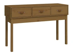 Mesa consola 114x40x75 cm madeira de pinho maciça mel PT647008^ Consola