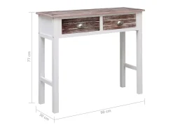 Consola|vidaxl Mesa consola 90x30x77 cm madeira castanho Natural claro