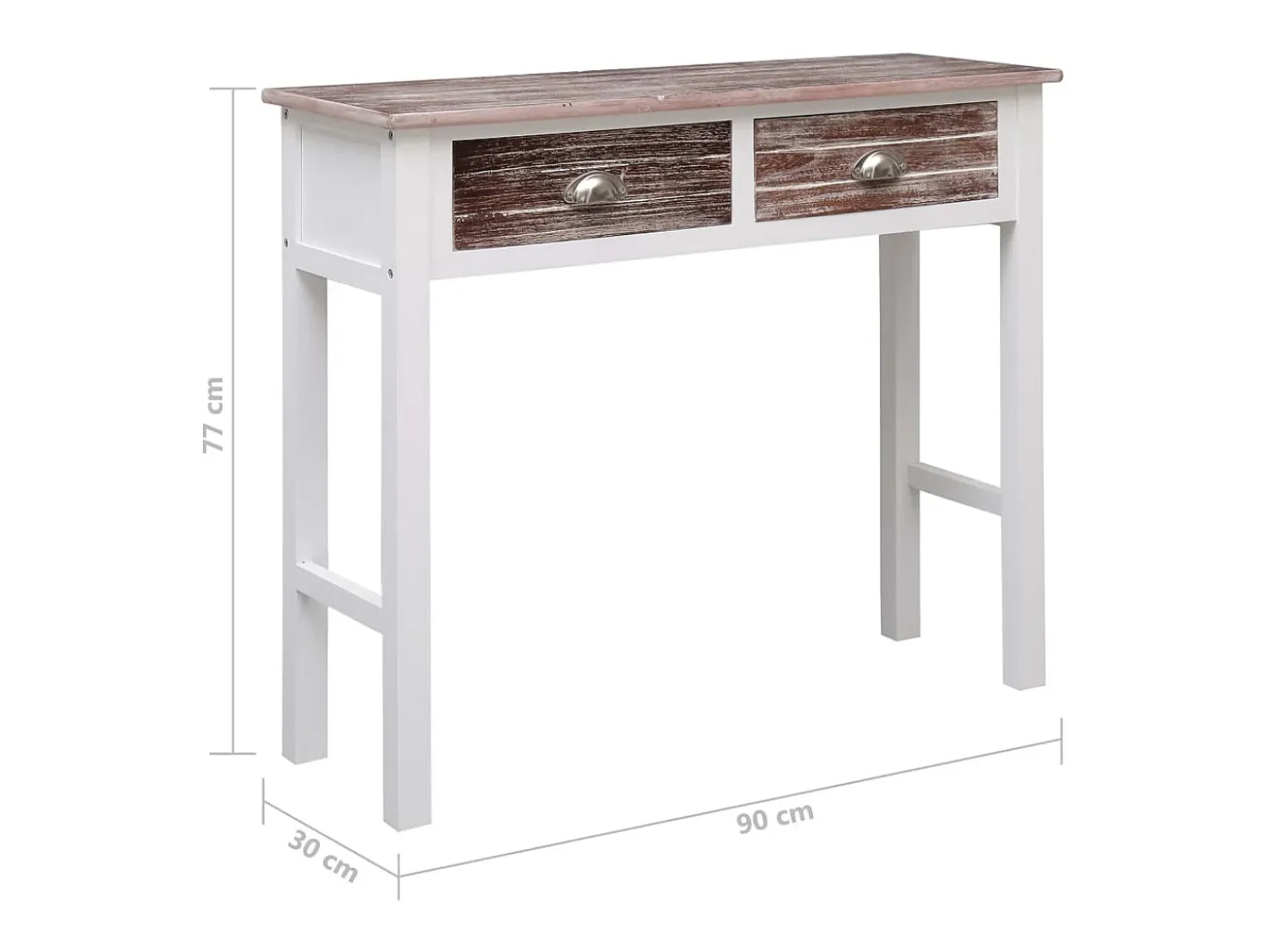 Consola|vidaxl Mesa consola 90x30x77 cm madeira castanho Natural claro