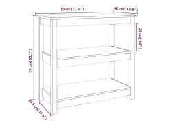 Consola|vidaxl Mesa consola 80x40x74 cm madeira de pinho maciça Branco