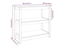 Consola|vidaxl Mesa consola 80x40x74 cm madeira de pinho maciça Branco