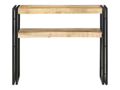 Consola* Mesa consola 90x30x75 cm madeira de mangueira áspera PT841034 Castanho