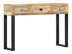 Consola|vidaxl Mesa consola 110x30x76 cm madeira de mangueira maciça Natural claro