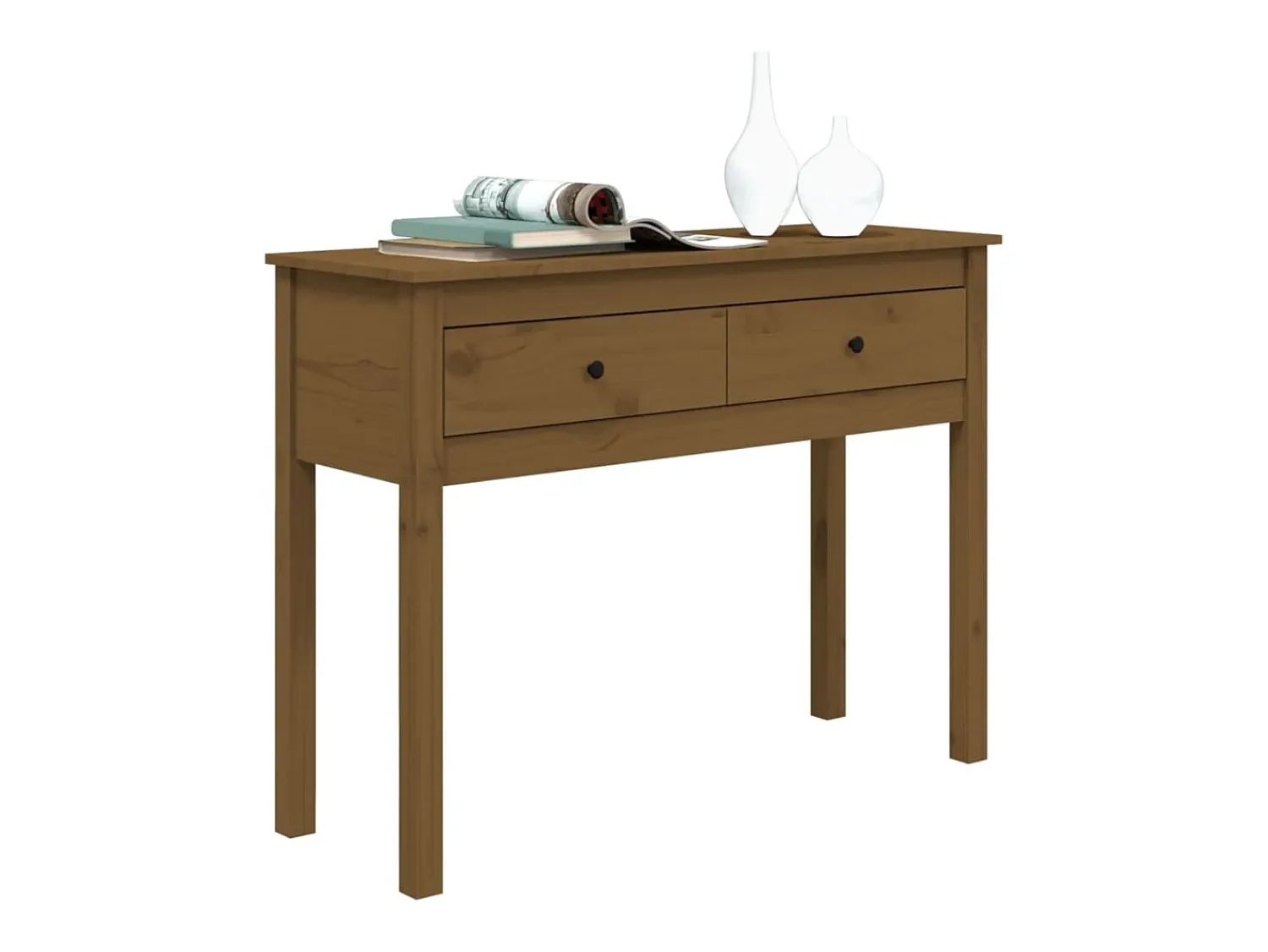 Best Mesa consola 100x35x75 cm madeira de pinho maciça mel PT438865 Castanho