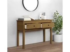 Best Mesa consola 100x35x75 cm madeira de pinho maciça mel PT438865 Castanho