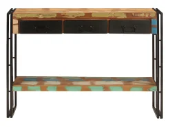 Sale Mesa consola 110x30x76 cm madeira recuperada maciça PT678579 Preto