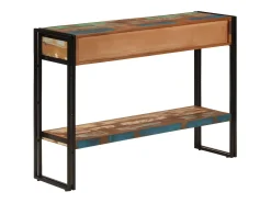 Sale Mesa consola 110x30x76 cm madeira recuperada maciça PT678579 Preto