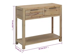 Consola*vidaxl Mesa consola 82x33x73 cm madeira de acácia maciça Natural claro