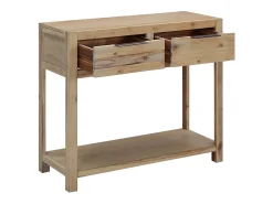 Consola*vidaxl Mesa consola 82x33x73 cm madeira de acácia maciça Natural claro