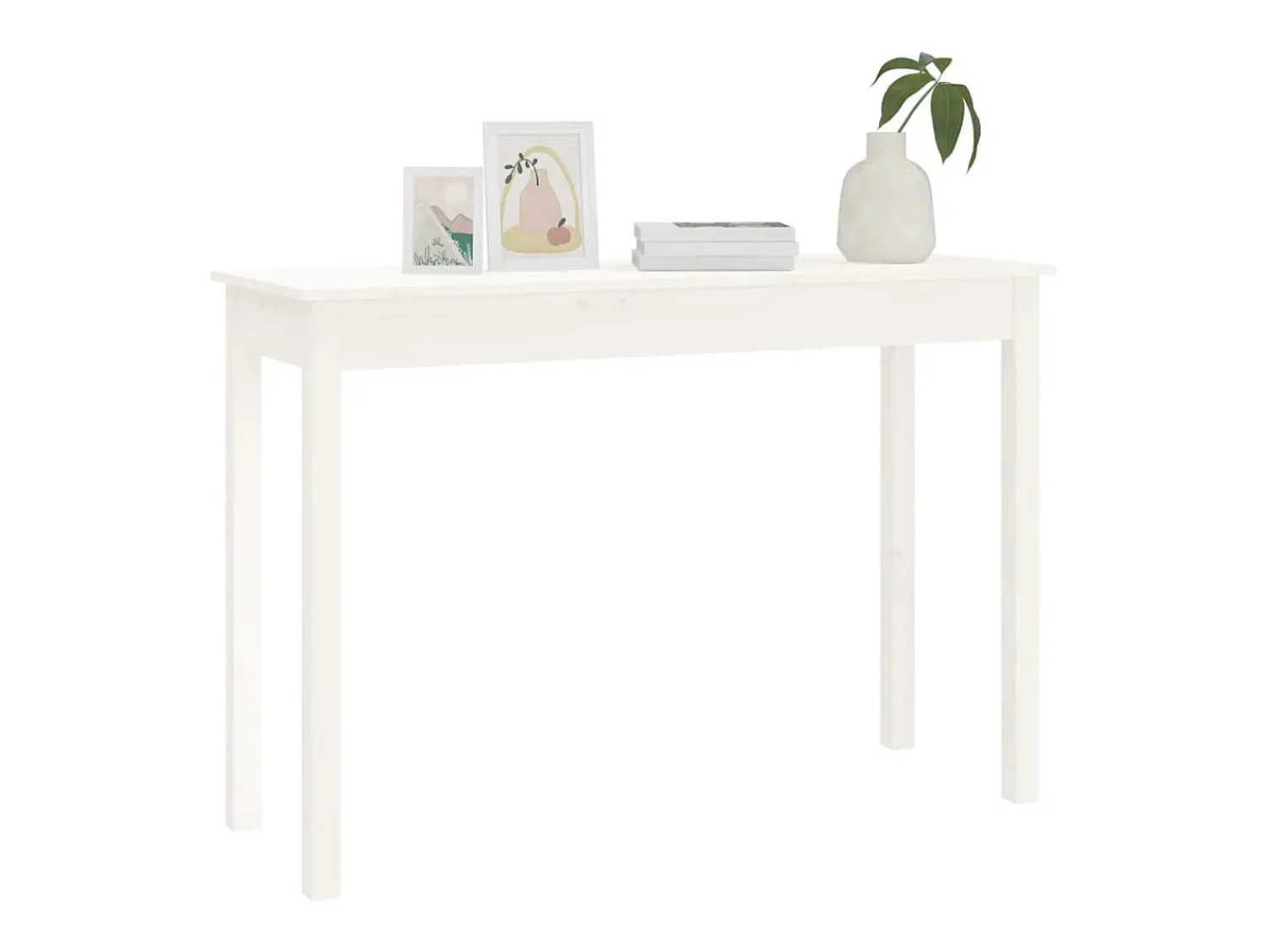 Consola*vidaxl Mesa consola 110x40x75 cm madeira de pinho maciça Branco