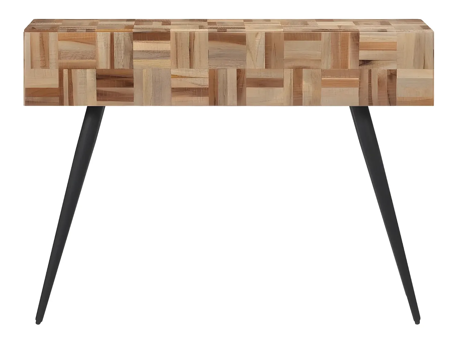 Consola* Mesa consola 110x34x80 cm madeira de teca recuperada maciça PT149889 Cinzento