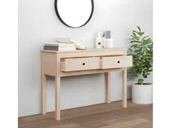 Discount Mesa consola 100x35x75 cm madeira de pinho maciço PT749312 Castanho