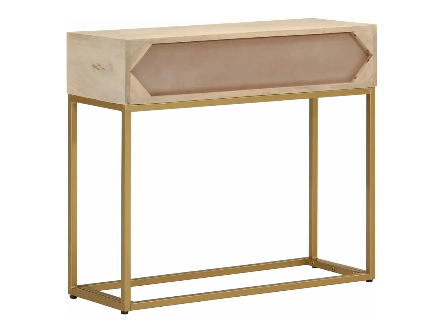 Consola| Mesa consola 90x30x76 cm madeira de mangueira maciça e ferro PT363303 Castanho