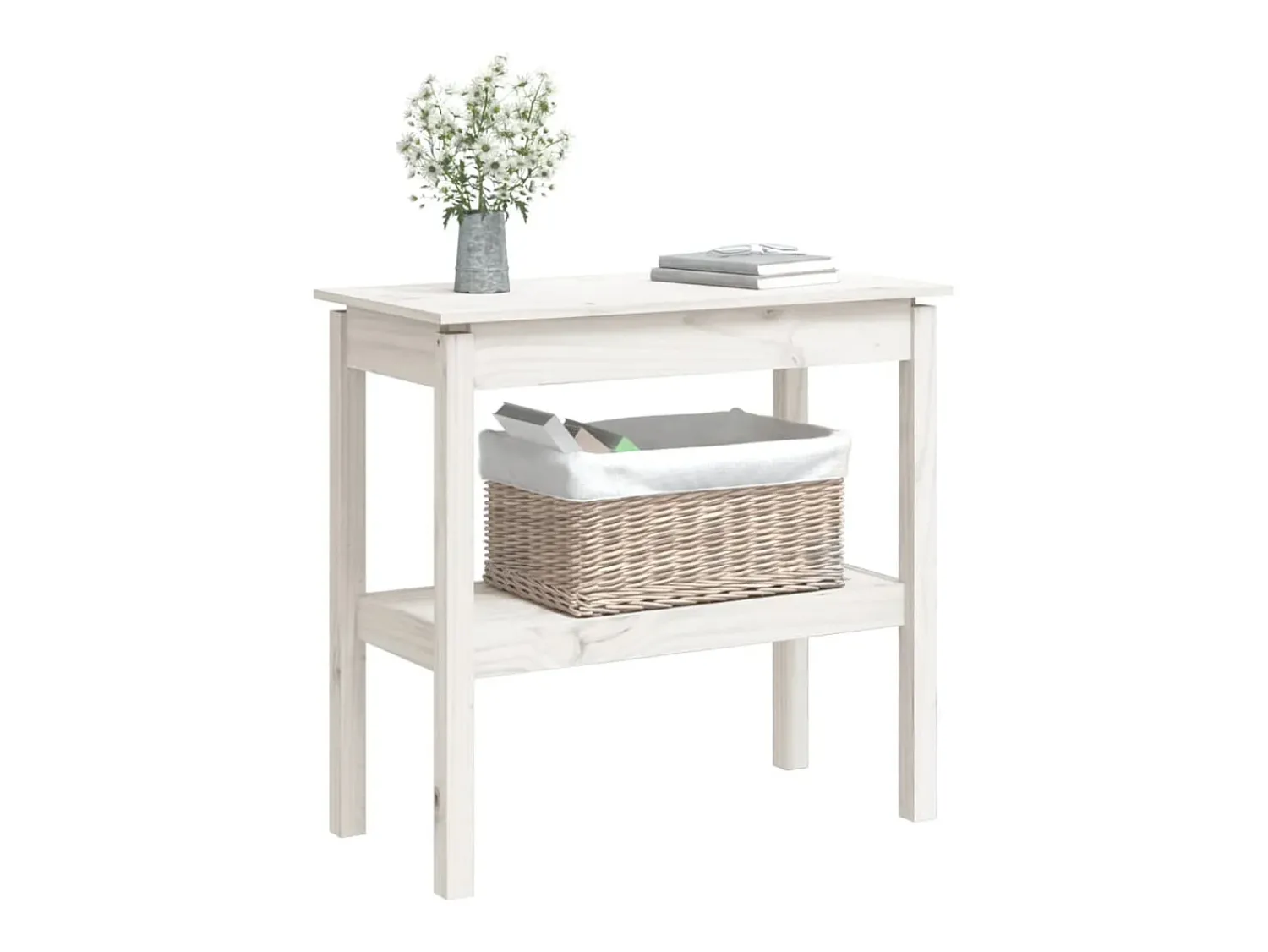 Mesa consola 80x40x75 cm madeira de pinho maciça PT490151^ Consola