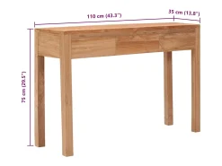 vidaxl Mesa consola 110x35x75 cm madeira de teca maciça^ Consola