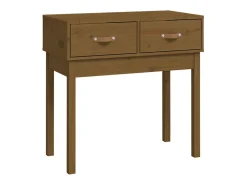 vidaxl Mesa consola 76,5x40x75 cm madeira de pinho maciça castanho mel^ Consola