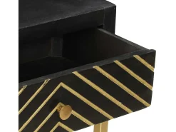 vidaxl Mesa consola 90x30x75 cm mangueira maciça e dourado^ Consola