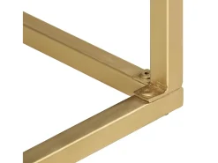 vidaxl Mesa consola 90x30x75 cm mangueira maciça e dourado^ Consola