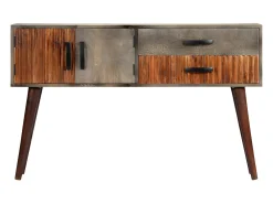 Consola* Mesa consola 120x35x75 cm mangueira áspera maciça PT880622 Cinzento